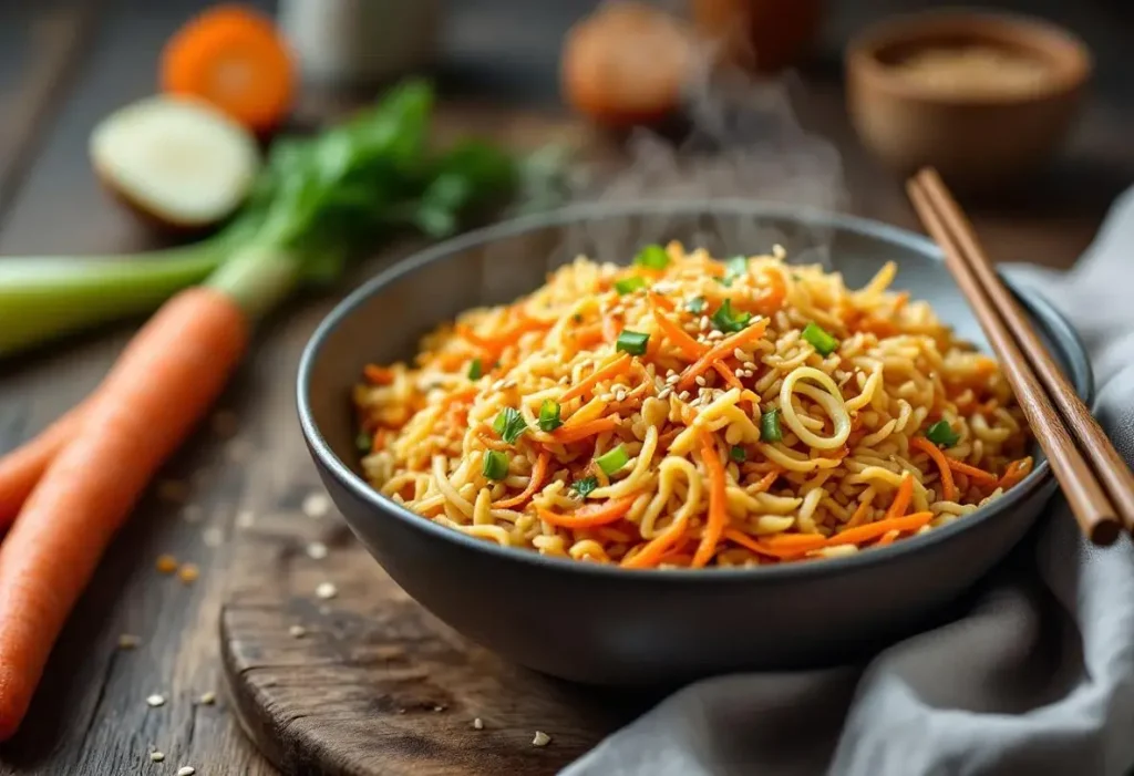 Je prépare ce riz sauté carotte-poireau à la sauce soja dès que je veux un dîner healthy et express