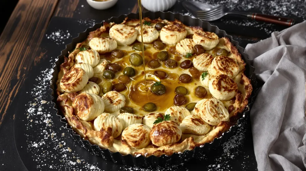 Sans œufs mais ultra fondante : cette tarte poireaux, chèvre et miel est absolument parfaite